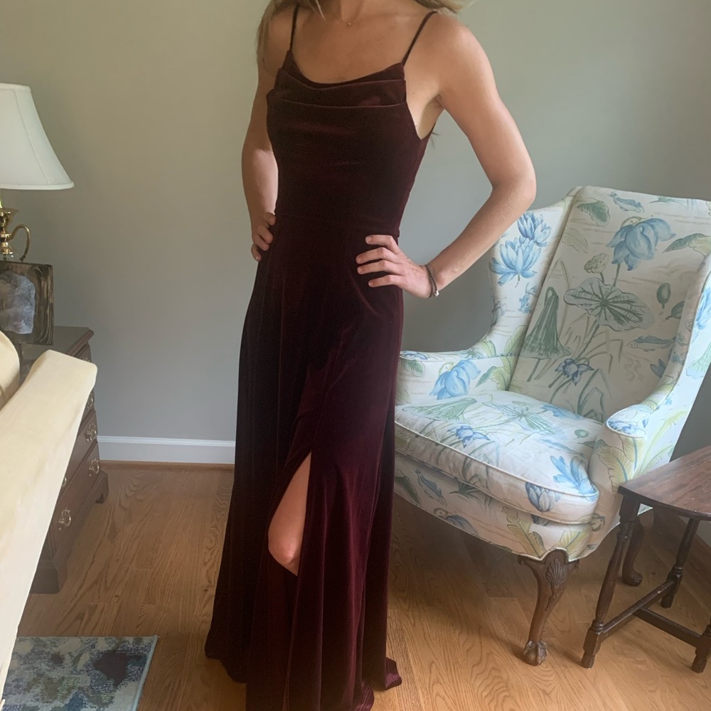 New Burgundy Velvet Dress